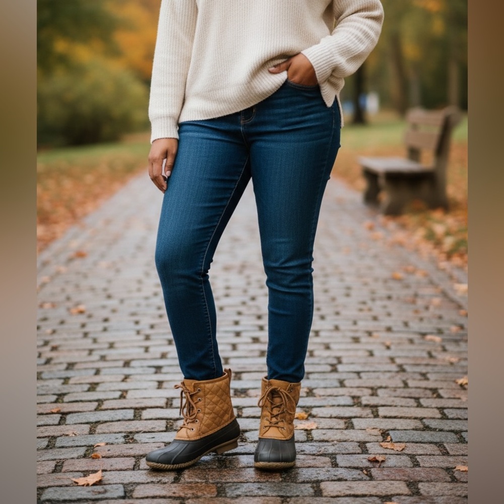 Tommy Hilfiger Quilted Brown and Black Winter Boots